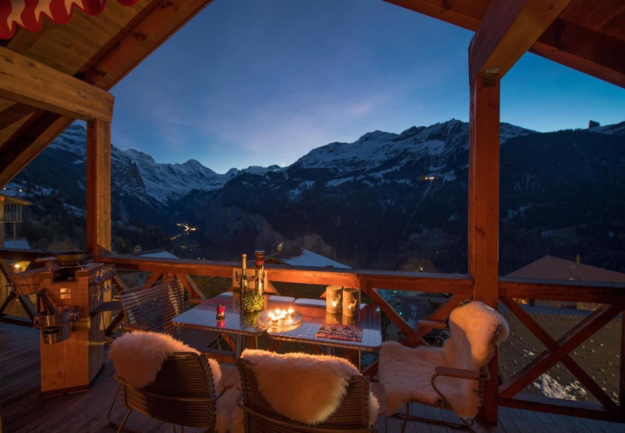 Chalet Rose Penthouse Wengen Exteriér fotografie