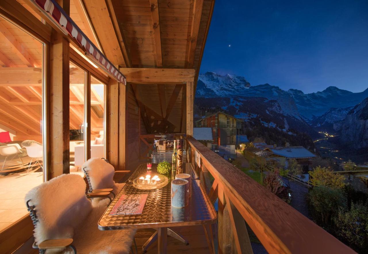 Chalet Rose Penthouse Wengen Exteriér fotografie