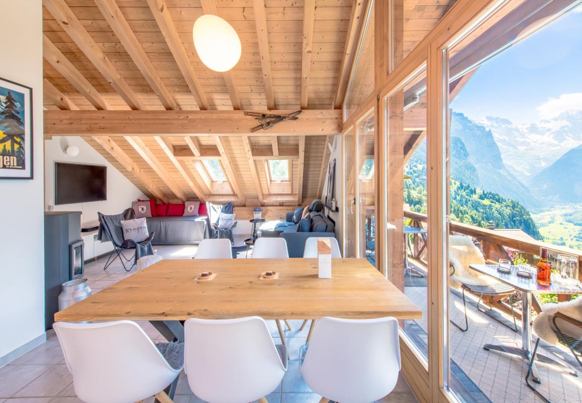 Chalet Rose Penthouse Wengen Exteriér fotografie